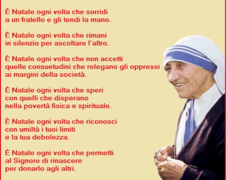 Poesia Di Natale Madre Teresa.Aspettando Il Natale
